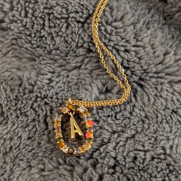 Pdpaola A Initial Necklace Multicolored Stones 18K Gold Plated - Picture 3 of 4